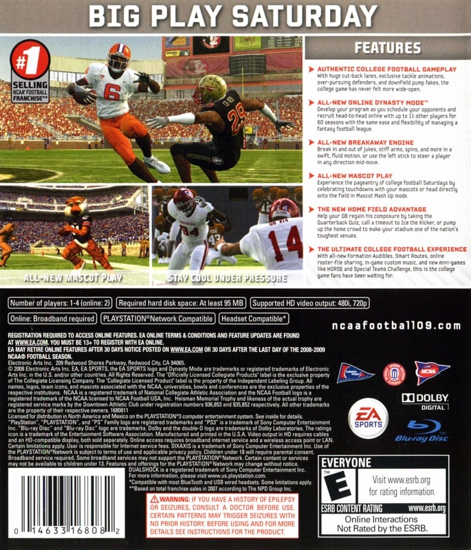 NCAA Football 09 cover
