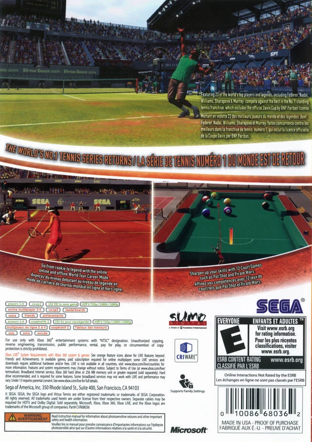 Capa do jogo Virtua Tennis 2009