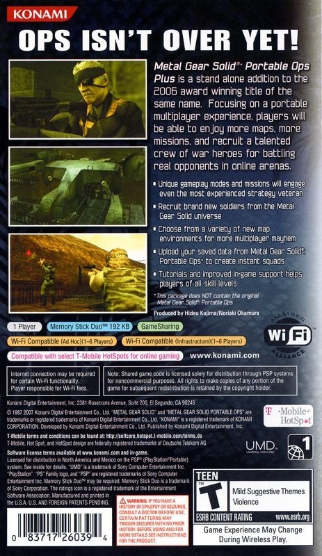 Metal Gear Solid: Portable Ops Plus cover