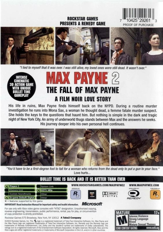 Max Payne 2: The Fall of Max Payne cover