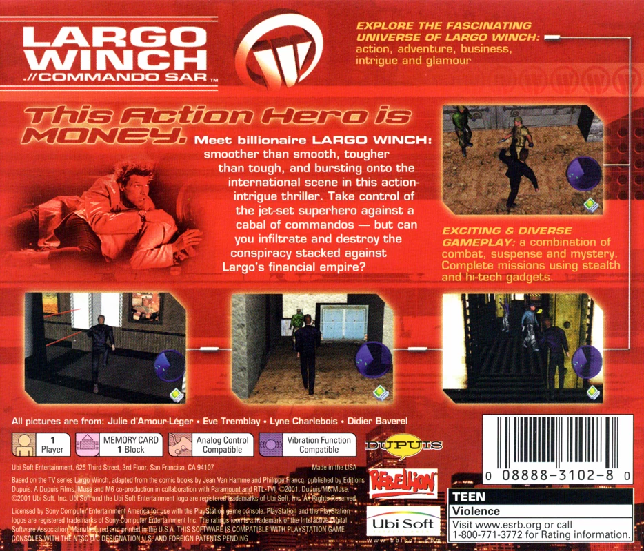 Capa do jogo Largo Winch .// Commando SAR