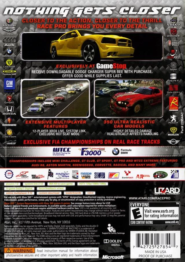 Capa do jogo Race Pro