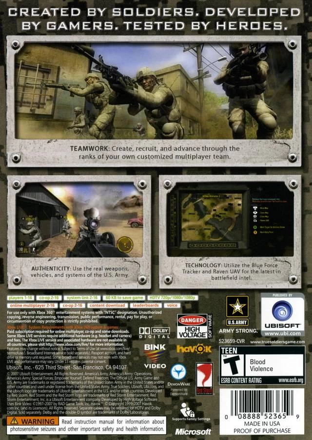 Capa do jogo Americas Army: True Soldiers