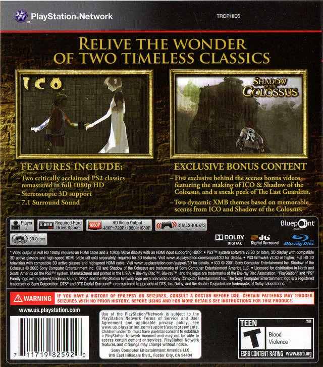 The ICO & Shadow of the Colossus Collection cover