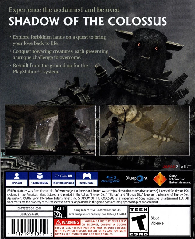 Capa do jogo Shadow of the Colossus