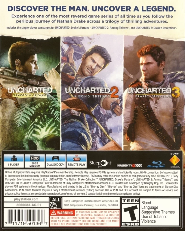 Capa do jogo Uncharted: The Nathan Drake Collection