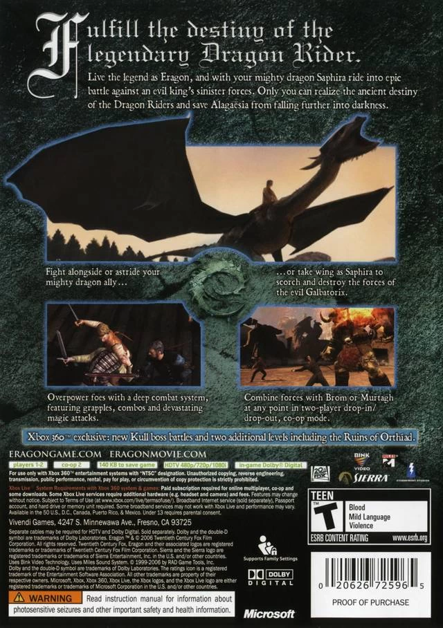 Capa do jogo Eragon