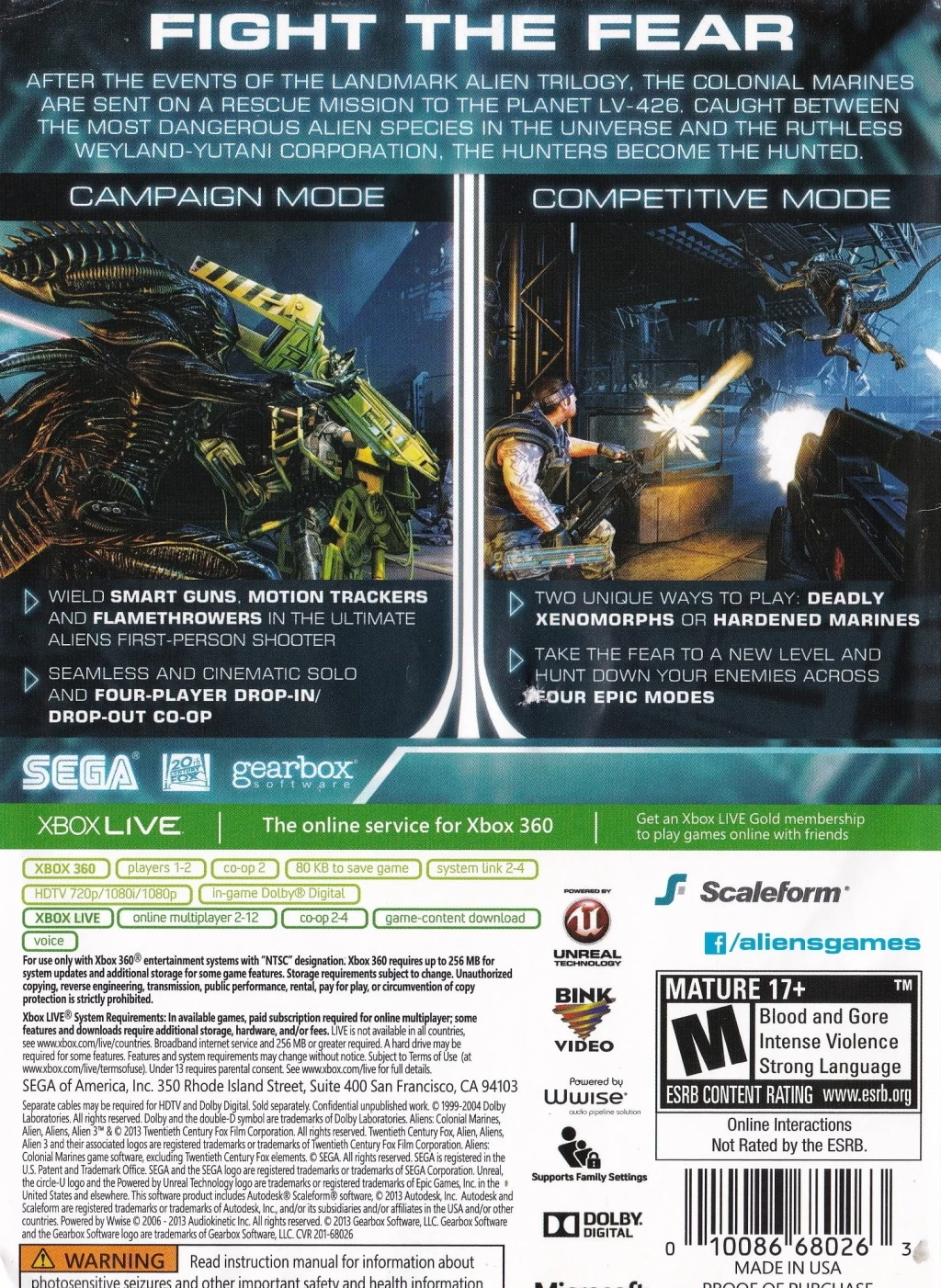 Capa do jogo Aliens: Colonial Marines