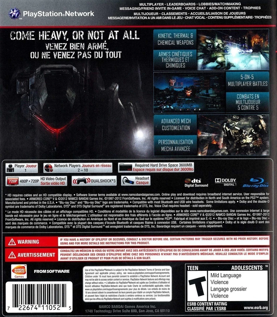 Capa do jogo Armored Core V