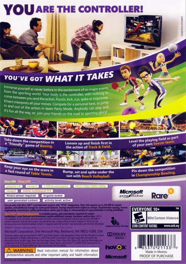 Capa do jogo Kinect Sports