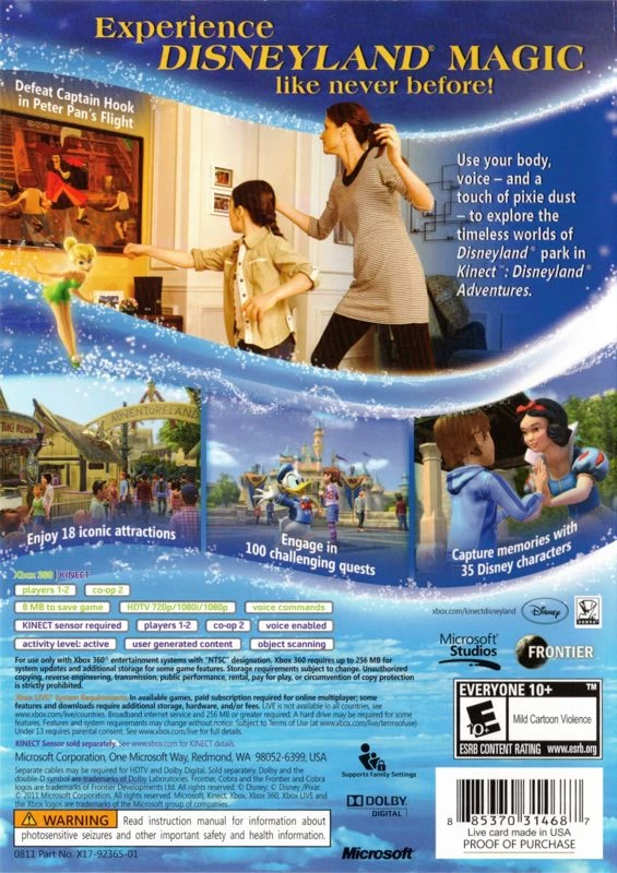 Capa do jogo Kinect: Disneyland Adventures