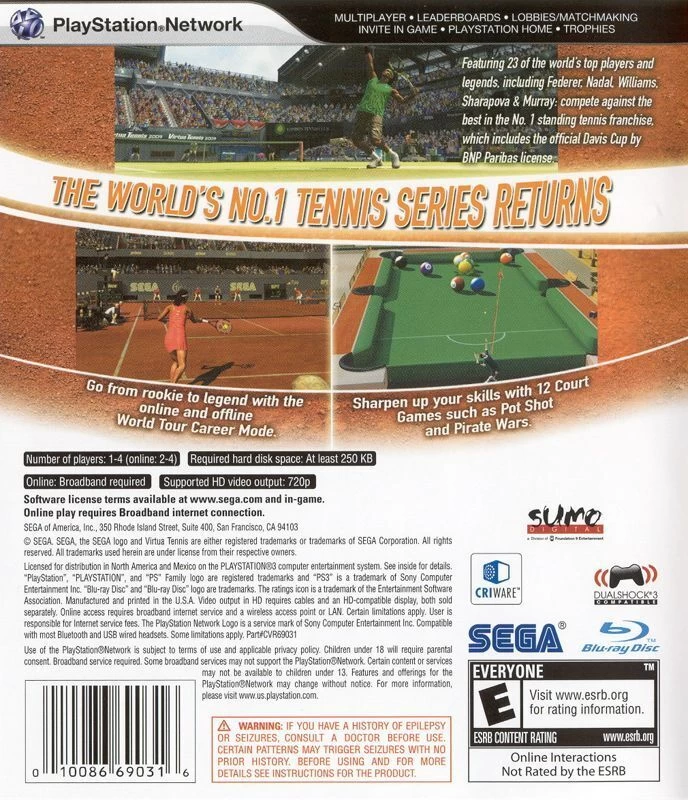 Capa do jogo Virtua Tennis 2009