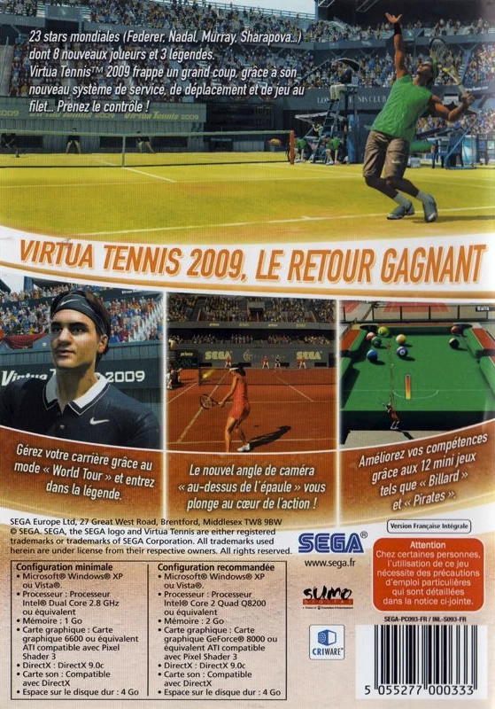 Capa do jogo Virtua Tennis 2009