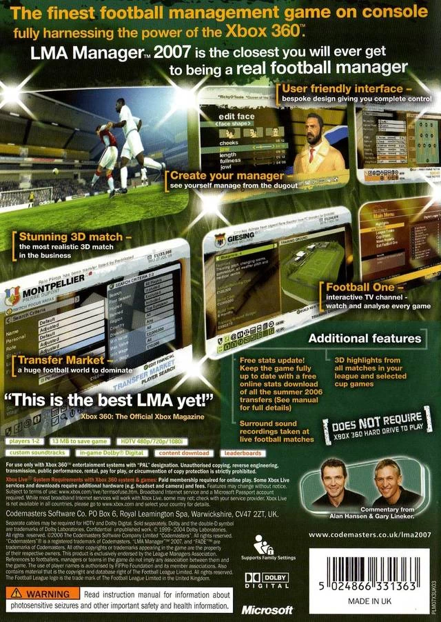 LMA Manager 2007 cover