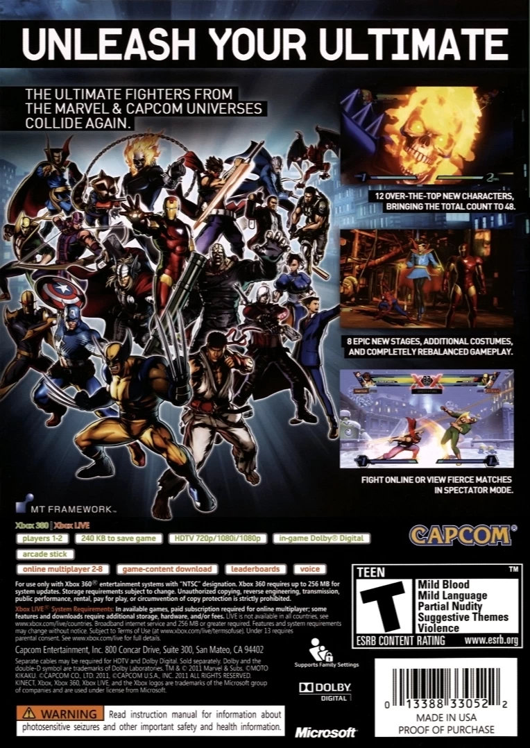 Capa do jogo Ultimate Marvel vs. Capcom 3