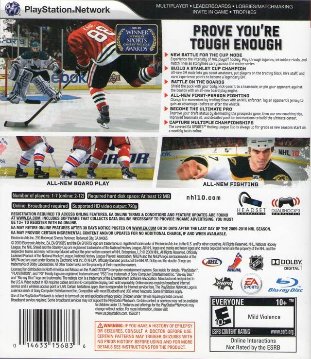 NHL 10 cover