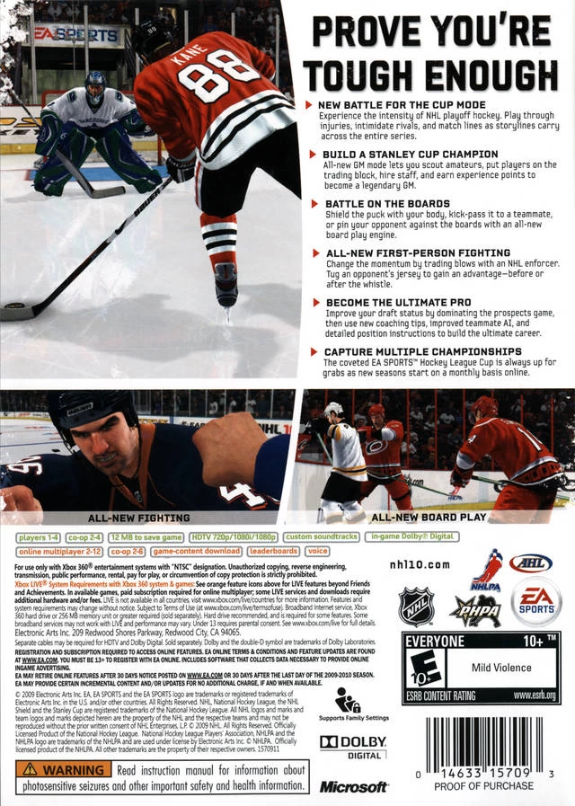 NHL 10 cover