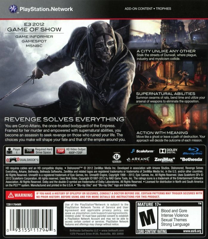 Capa do jogo Dishonored