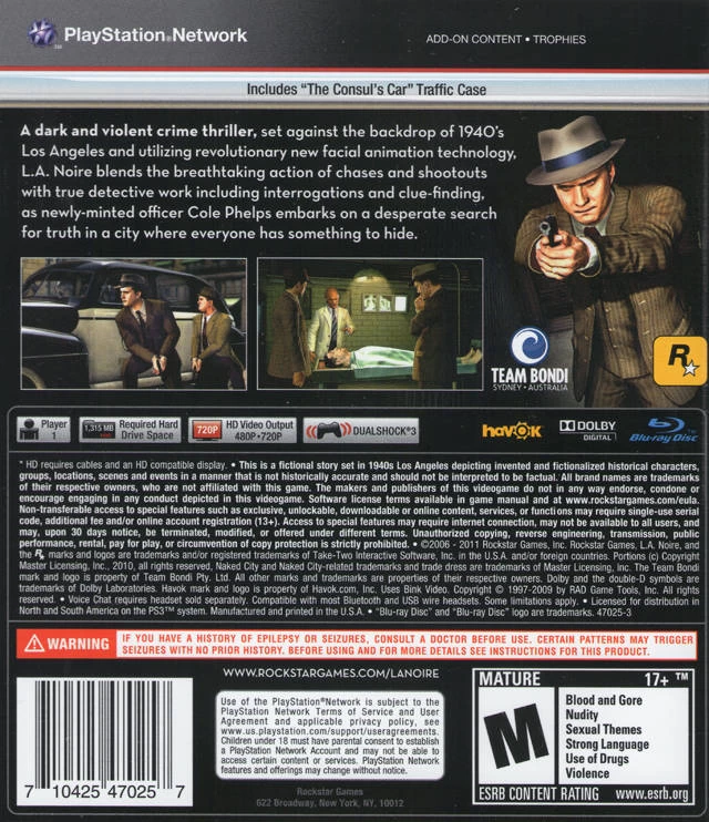 Capa do jogo L.A. Noire