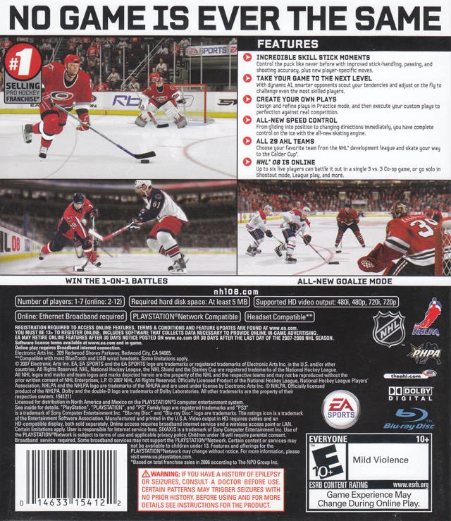 NHL 08 cover