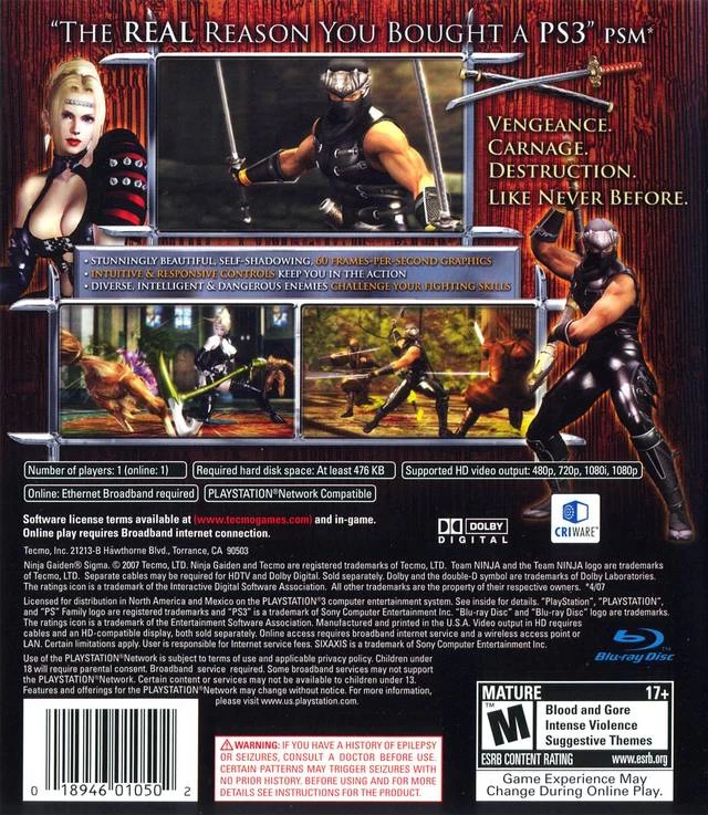 Capa do jogo Ninja Gaiden Sigma