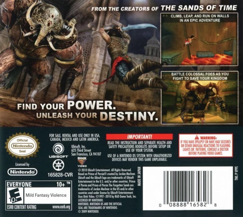 Capa do jogo Prince of Persia: The Forgotten Sands