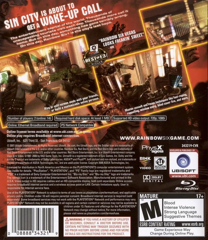 Capa do jogo Tom Clancys Rainbow Six: Vegas