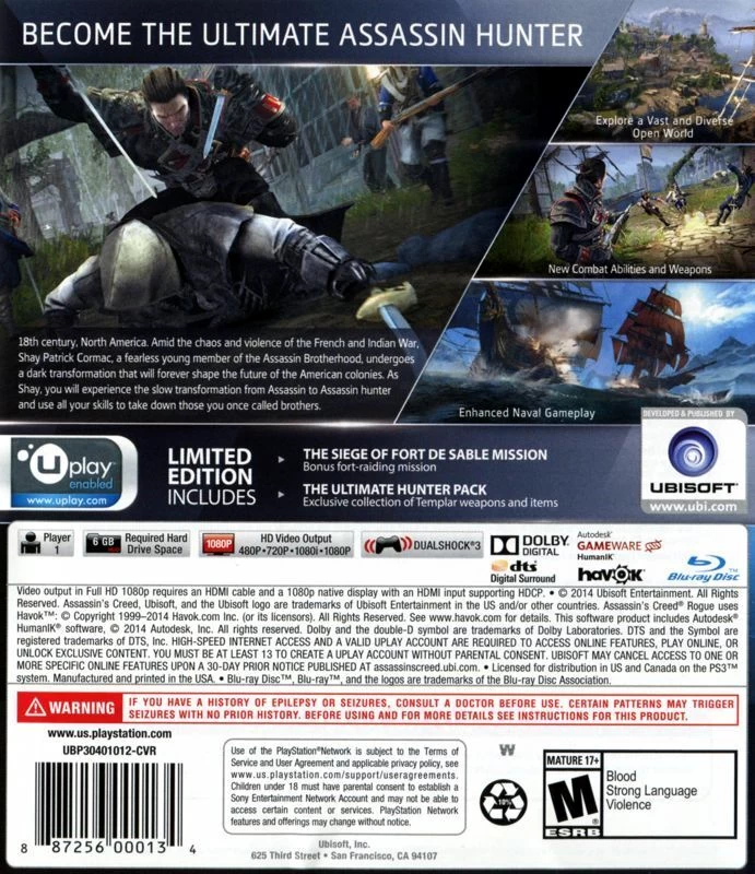 Capa do jogo Assassins Creed: Rogue