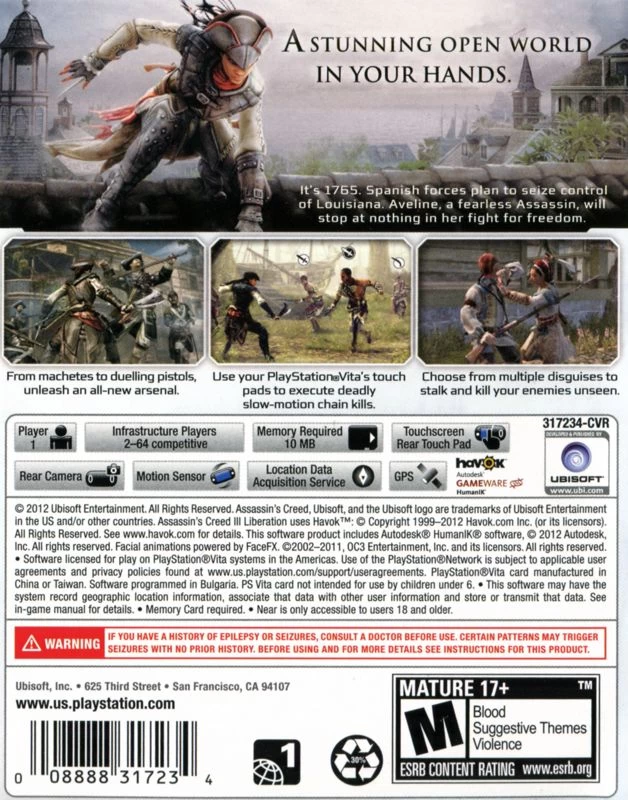 Capa do jogo Assassins Creed III: Liberation