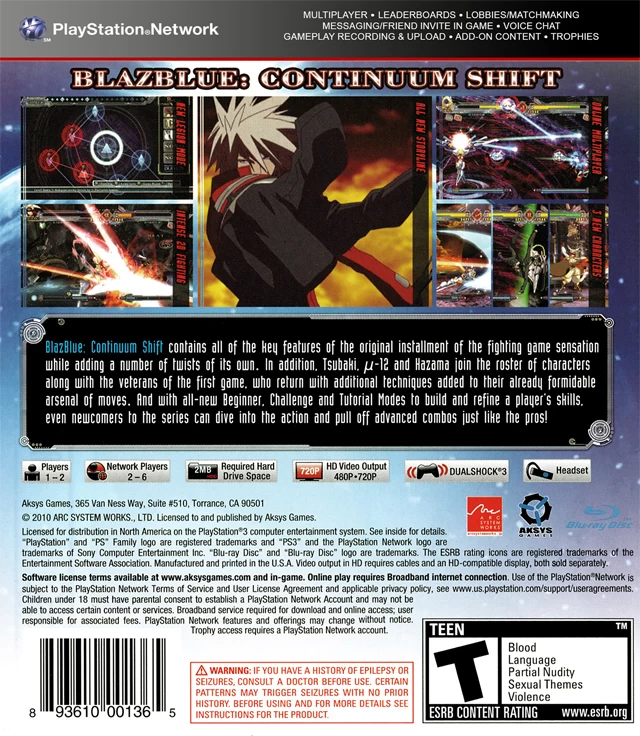 BlazBlue: Continuum Shift cover