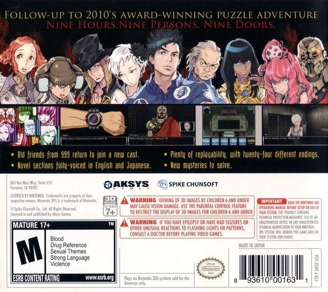 Zero Escape: Volume 2 - Virtues Last Reward cover