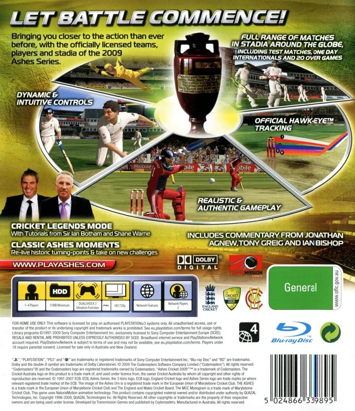 Ashes Cricket 2009 cover