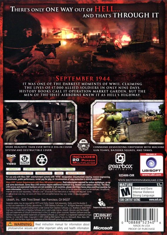 Capa do jogo Brothers in Arms: Hells Highway