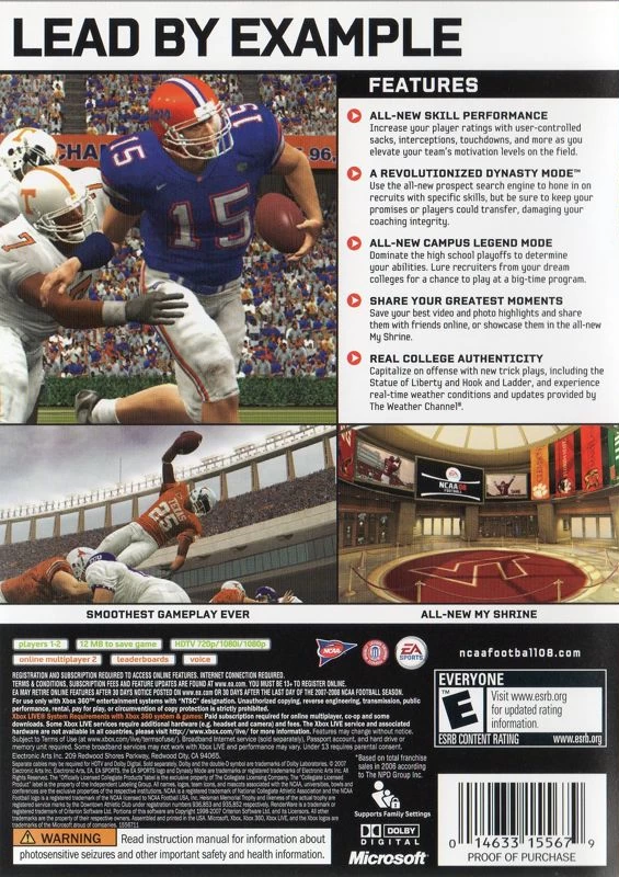 NCAA Football 08 cover