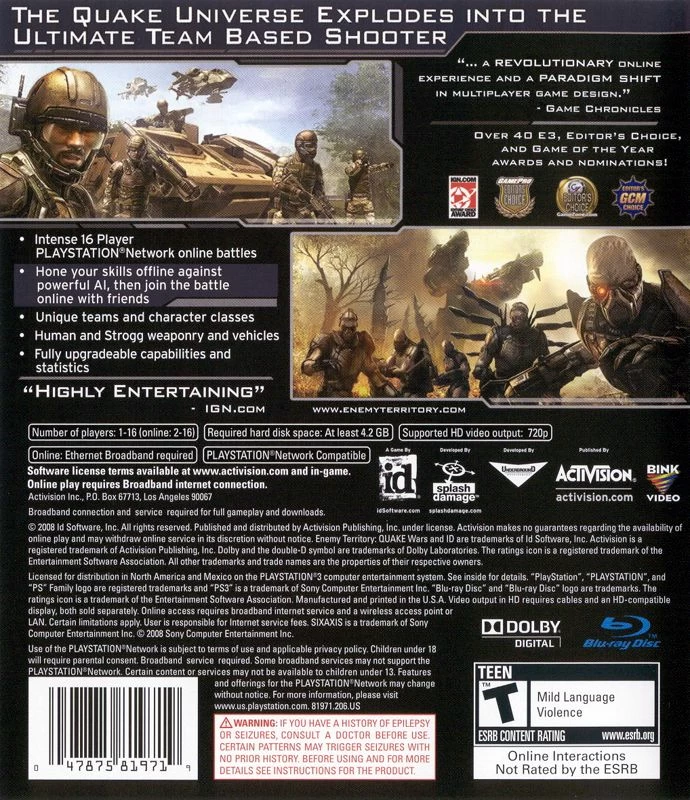 Capa do jogo Enemy Territory: Quake Wars