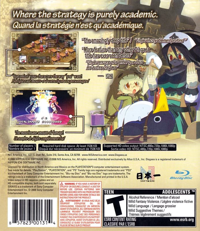 Capa do jogo Disgaea 3: Absence of Justice