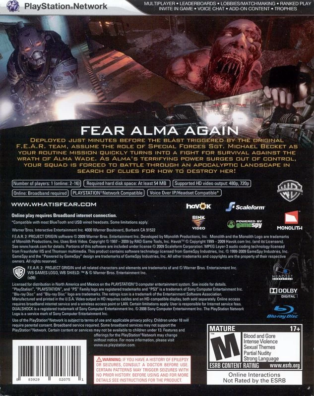 F.E.A.R. 2: Project Origin cover