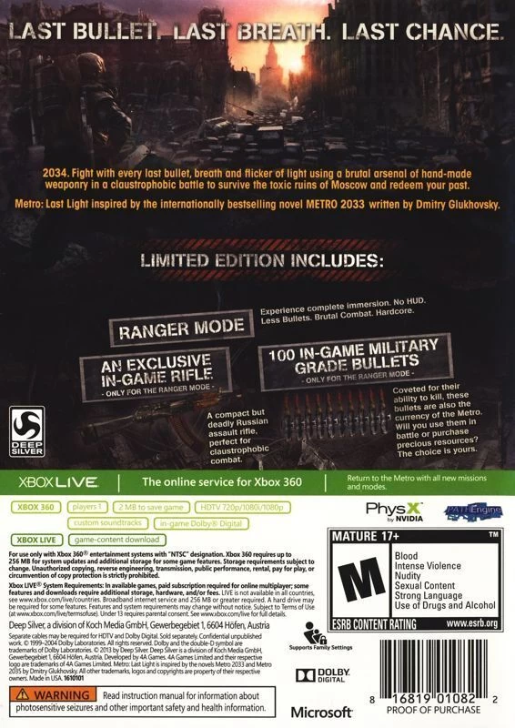 Capa do jogo Metro: Last Light