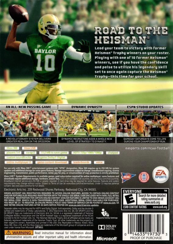 Capa do jogo NCAA Football 13