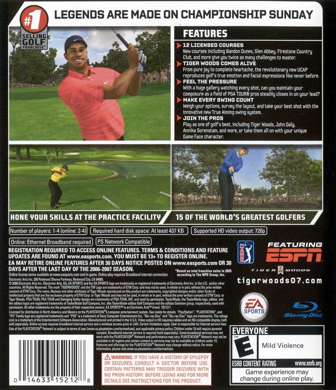 Capa do jogo Tiger Woods PGA Tour 07