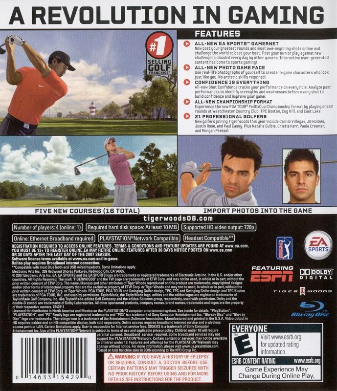 Capa do jogo Tiger Woods PGA Tour 08