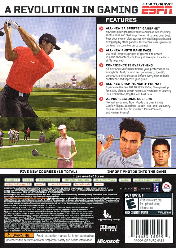 Capa do jogo Tiger Woods PGA Tour 08