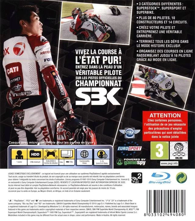 Capa do jogo SBK X: Superbike World Championship