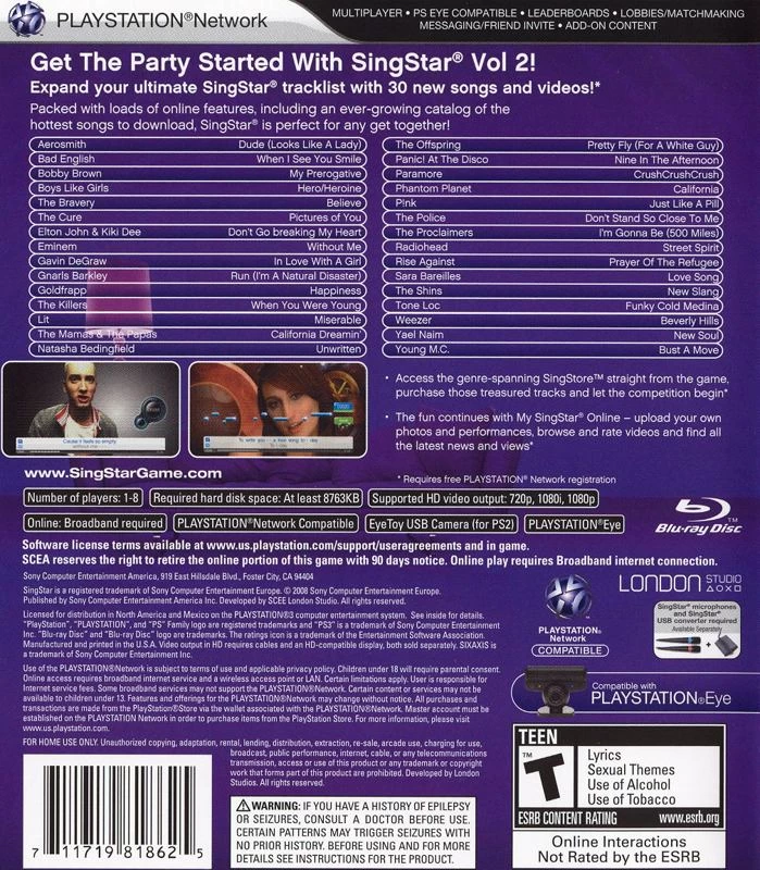 SingStar: Vol.2 cover