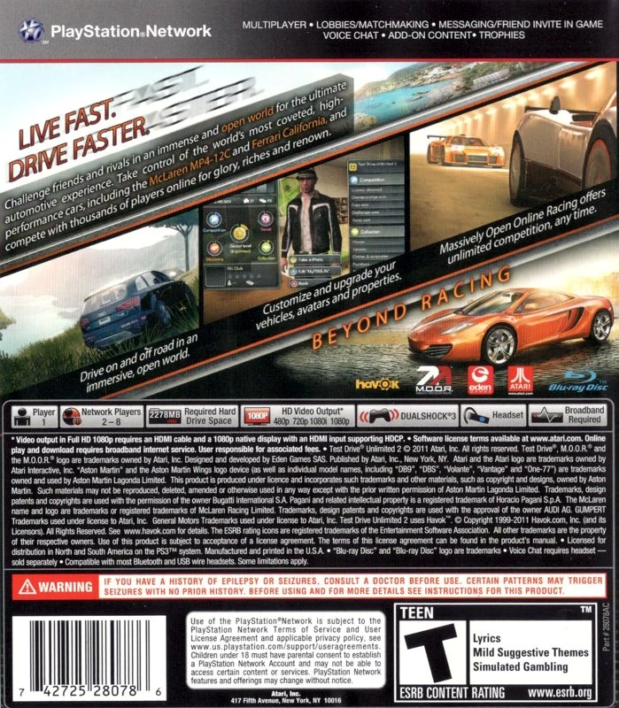 Capa do jogo Test Drive Unlimited 2