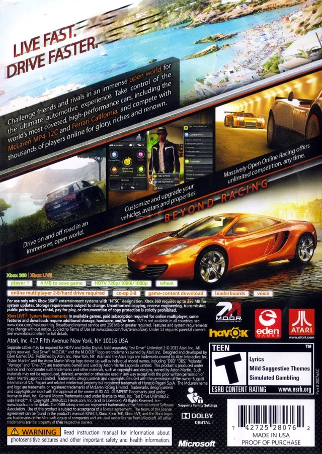 Capa do jogo Test Drive Unlimited 2