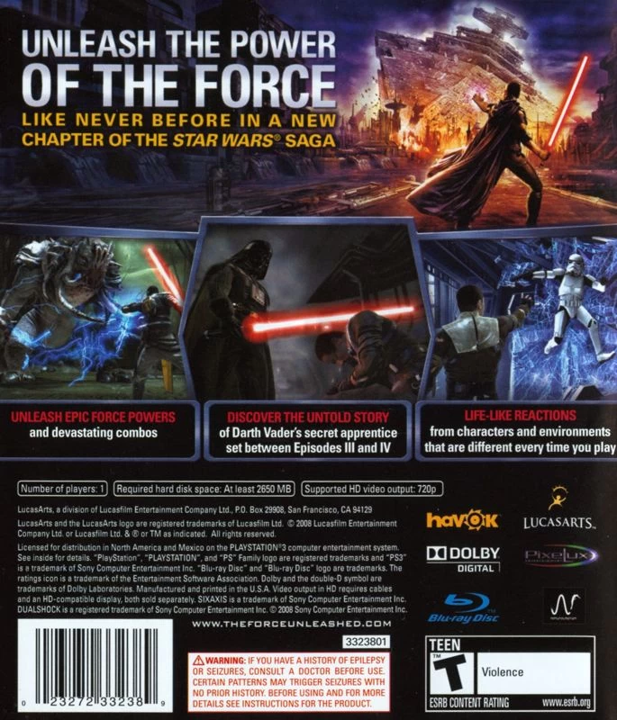 Star Wars: The Force Unleashed cover