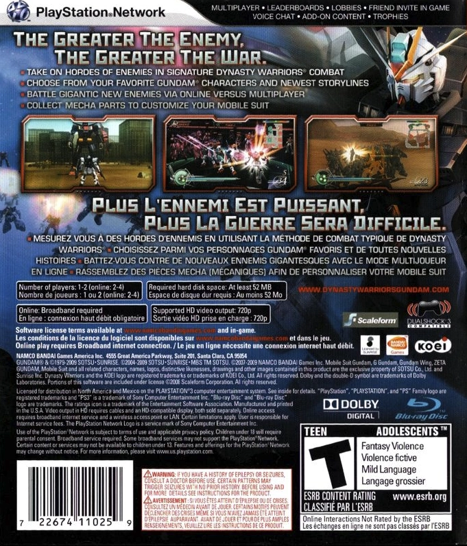 Dynasty Warriors: Gundam 2 cover