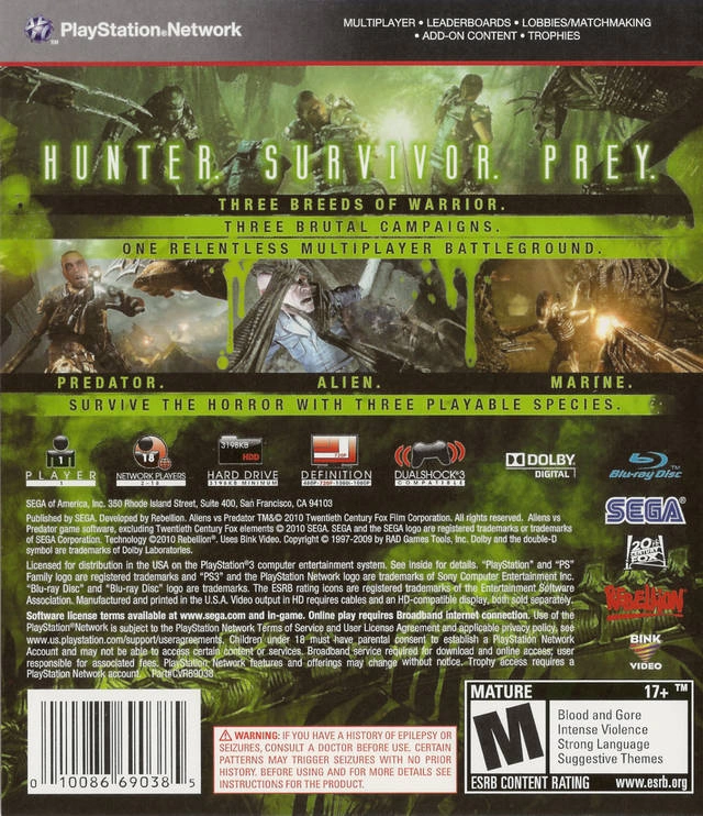 Capa do jogo Aliens vs Predator