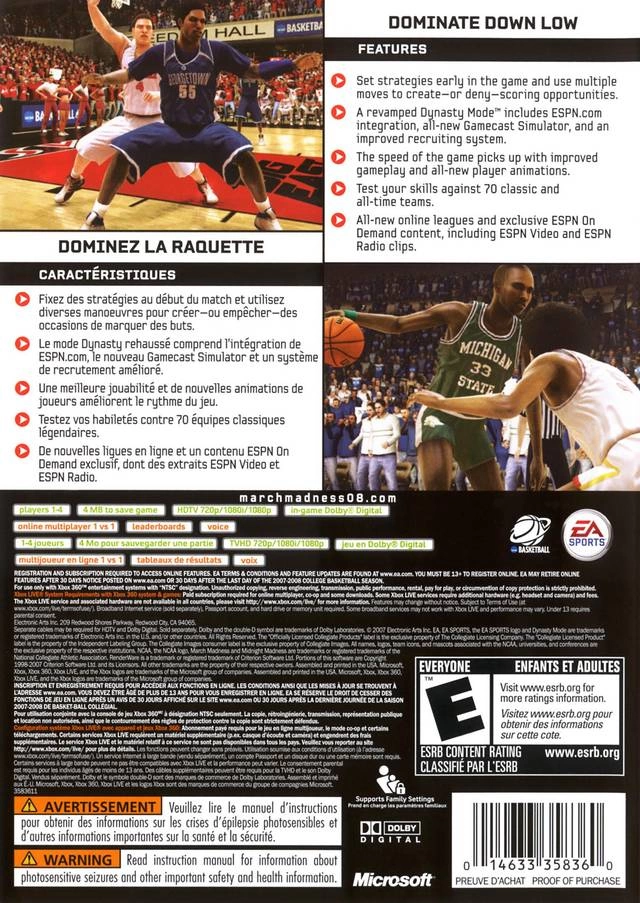 NCAA March Madness 08 cover